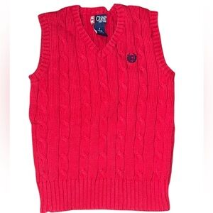 Chaps Red Cable Knit Sweater Vest